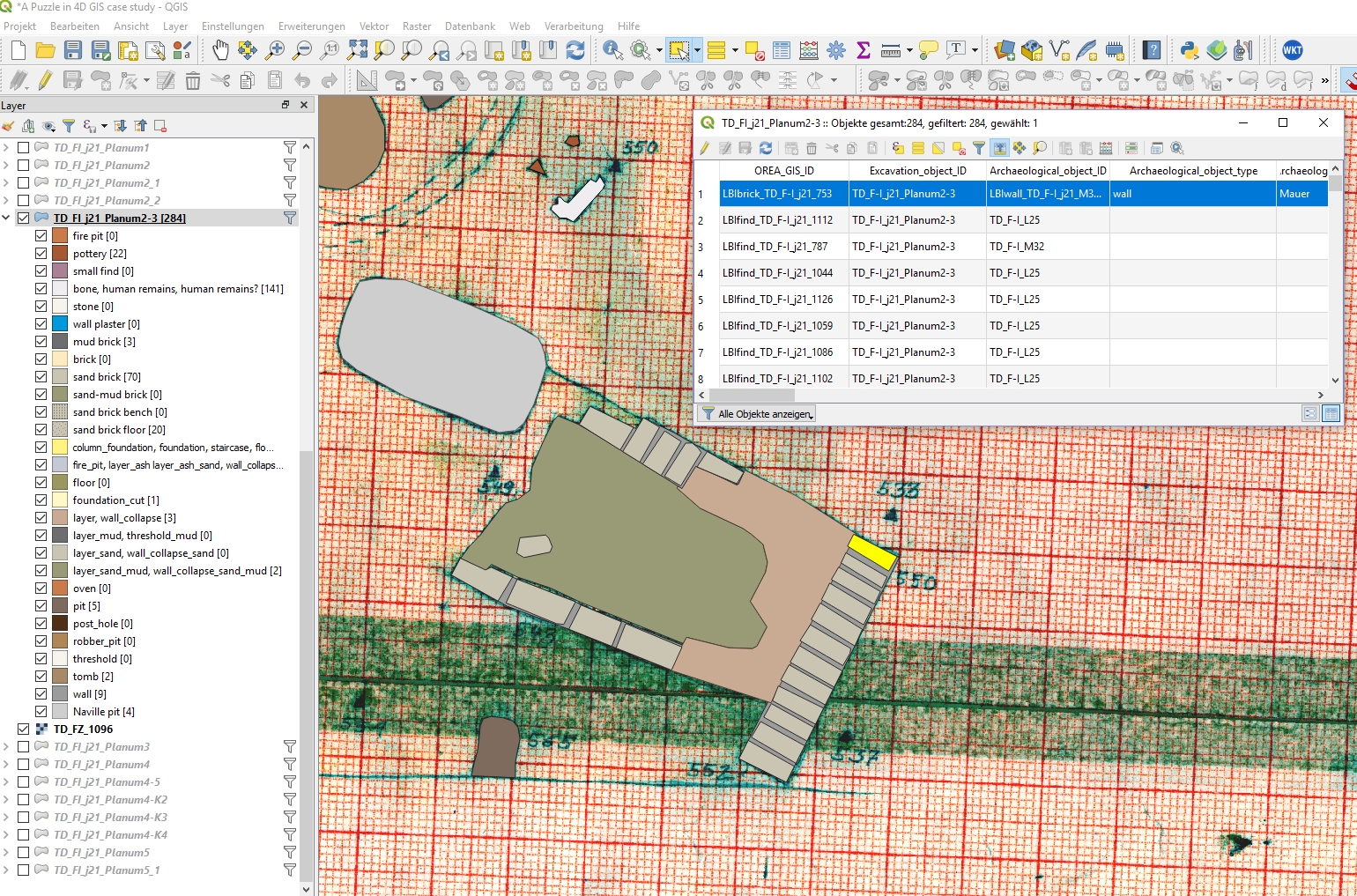 Screenshot of the GIS project in QGIS.