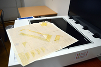 Scanning over-sized plans and field drawings.